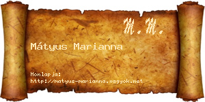 Mátyus Marianna névjegykártya